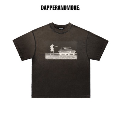 Áo Thun Wash DAPPERANDMORE “CHEATING LOVE T-SHIRT" Form Rộng Oversize 100% Cotton 300GSM - Nâu