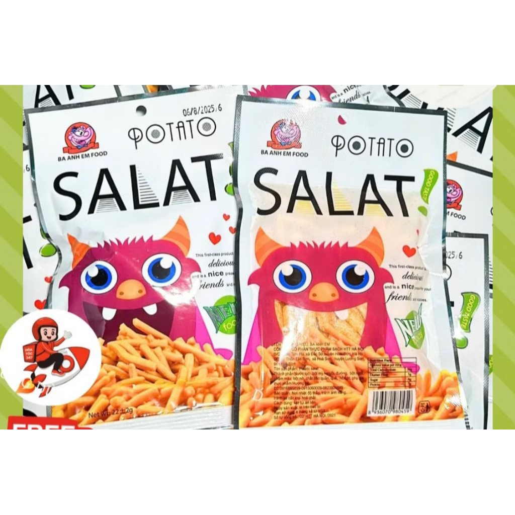 Snack SALAT Potato Ba Anh Em Food, Snack Cay Xé, ăn vặt tuổi thơ, Đồ Ăn Vặt Ba Anh Em