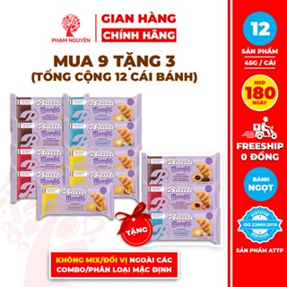[DATE 13/11][MUA 9 TẶNG 3] Tổng cộng 12 Bánh Sừng Bò Bauli Moonfils 45g | Bánh ăn sáng tiện lợi | Đồ ăn vặt