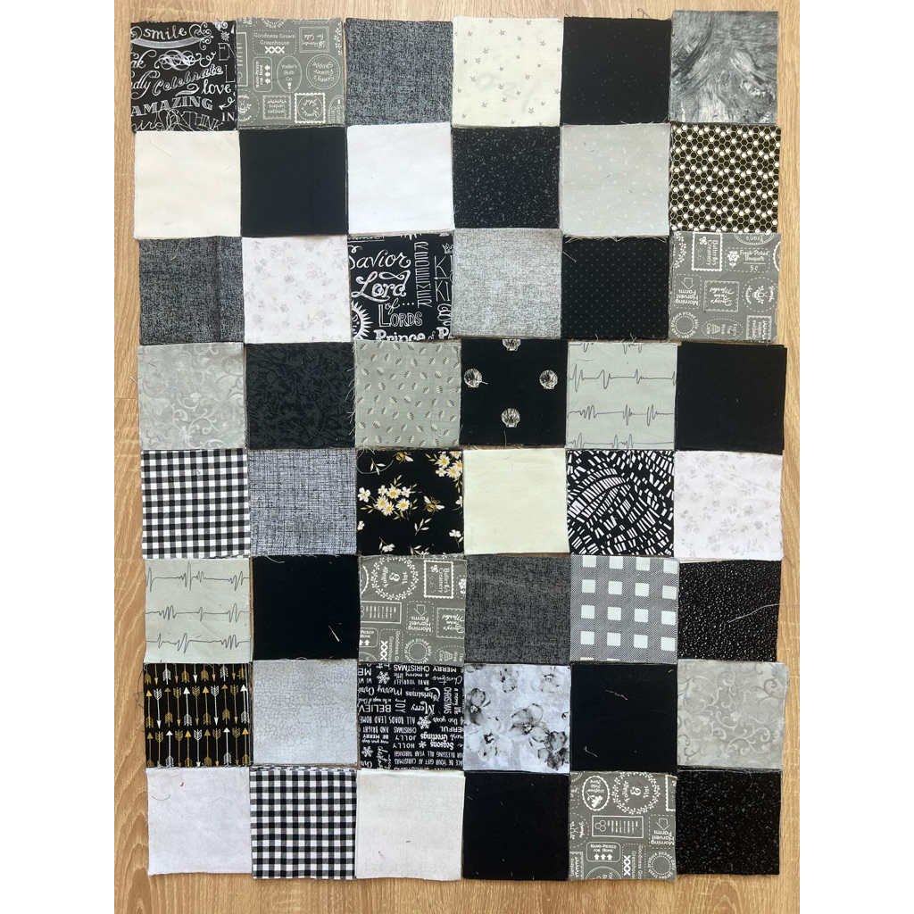 Set vải ghép quilt 10x10 (Đen) 300k/kg