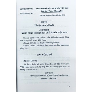 Sách Bộ Luật Dân Sự (Hiện Hành)