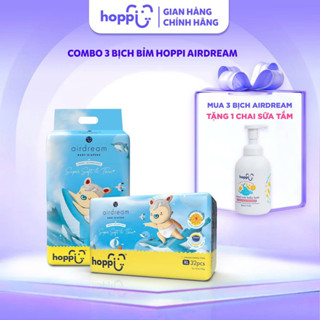 [ DEAL SỐC ] Mua 3 bịch tã - bỉm Hoppi Airdream tặng ngay 1 Chai Sữa Tắm& Gội Yến Mạch Cho Bé Hoppi 500ml