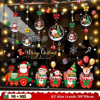  Decal Hít Tĩnh Điện Trang Trí Noel - Miếng Dán Trang Trí Giáng Sinh Không Keo Cho Cửa Kính 2026 