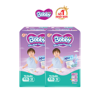 [MKB Gift] Combo 2 gói tã quần Bobby Siêu Khô Thoáng XXL12