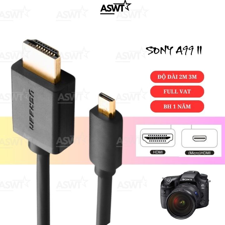 Dây cáp Livestream video HDMI kết nối máy ảnh Sony A99 / A99 II dài 2m 3m- FULL VAT