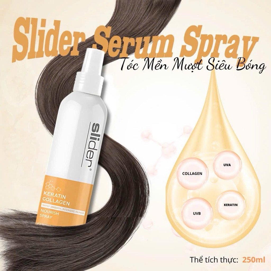 Xịt dưỡng Slider/ Serum Spray SLIDER - 250ml - giúp tóc mềm mượt, siêu bóng và chắc khỏe.