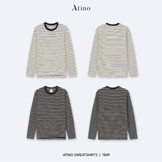  Áo Nỉ Kẻ Nam ATINO Cổ Bo Viền Phối Màu nổi bật dễ phối 2.7849 