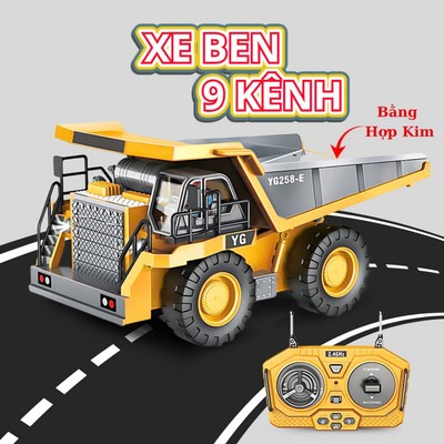 Đồ Chơi Xe Ben Điều Khiển - 9 Kênh Thùng Xe Bằng Hợp Kim