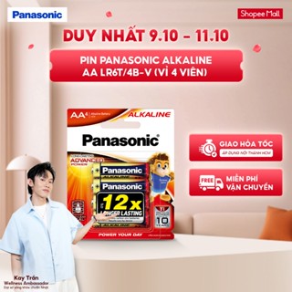 [NHẬP ELPN100H GIẢM 12% TỐI ĐA 100k]] Pin Panasonic Alkaline AA LR6T/4B-V (Vỉ 4 viên) – Hàng Chính Hãng