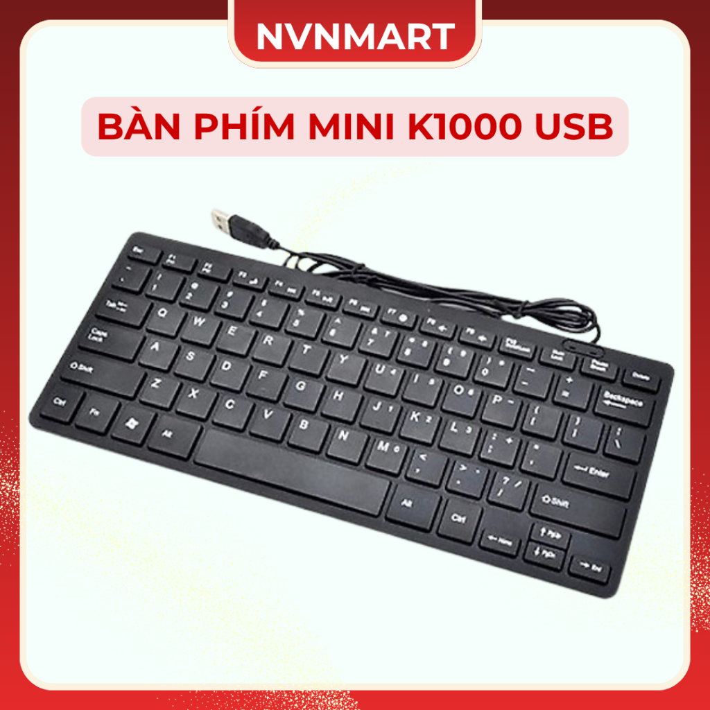 Bàn phím mini có dây 868/K1000 (Đen)