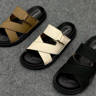  Dép Nữ Quai Chéo Đế Bánh Mì Thời Trang Phong Cách 3 Màu Đen Trắng Nâu Quai Da Mềm Khâu Đế Đi Học Đi Chơi 