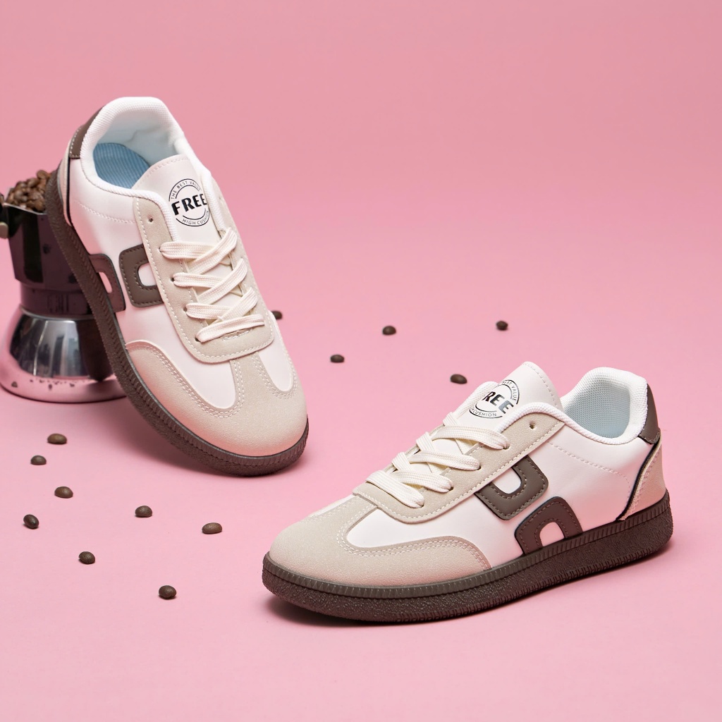 Giày Thể Thao Nữ MWC A302 - Sneaker Cổ Thấp Họa Tiết Hinh Học Nổi Bật, Giày Cặp Nam Nữ