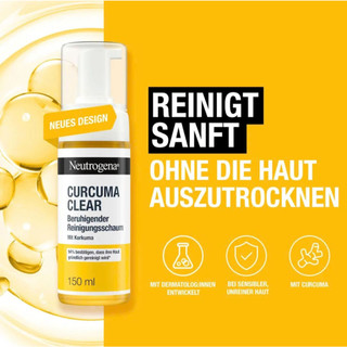  Sữa Rửa Mặt Neutrogena Curcuma Clear Chiết Xuất Nghệ Xịt Tạo Bọt 150ml 