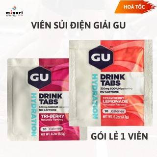 Gói Viên muối Sủi GU cung cấp điện giải - nhiều vị bù điện giải bù khoáng gói lẻ 1 viên cho thể thao