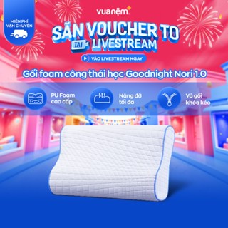 Gối Foam Goodnight Nori 1.0 30x60 cm lượn sóng nâng đỡ cổ vai gáy