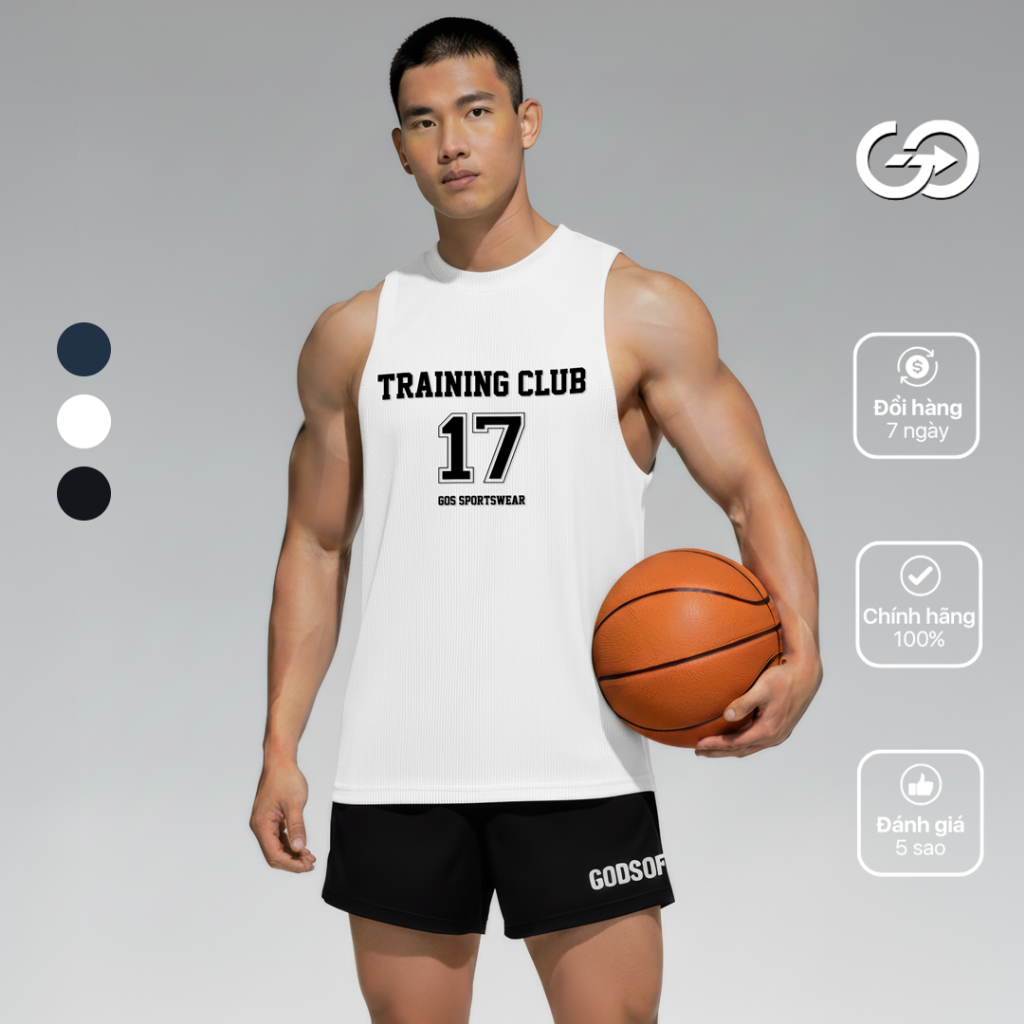 Áo ba lỗ thể thao GOS Training Club 17 S21 (Phom dài rộng)