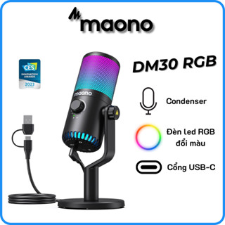  Maono DM30 RGB - Mic Thu Âm Gaming Cổng USB Đổi Màu RGB - Hàng Chính Hãng 