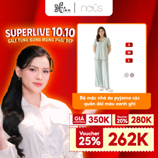 [VHLx Nous] Nous Homewear Bộ pyjama cho mẹ mặc nhà, bộ ngủ, đồ mặc nhà cho mẹ sau sinh chất liệu petit mềm mát dưới 65kg