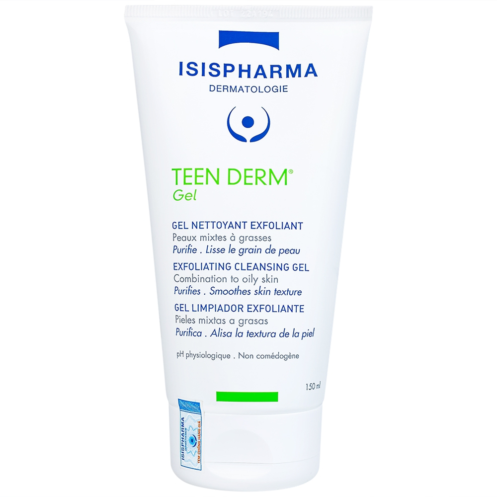 Sữa rửa mặt, giảm nhờn, ngừa mụn TEEN DERM GEL ISIS PHARMA
