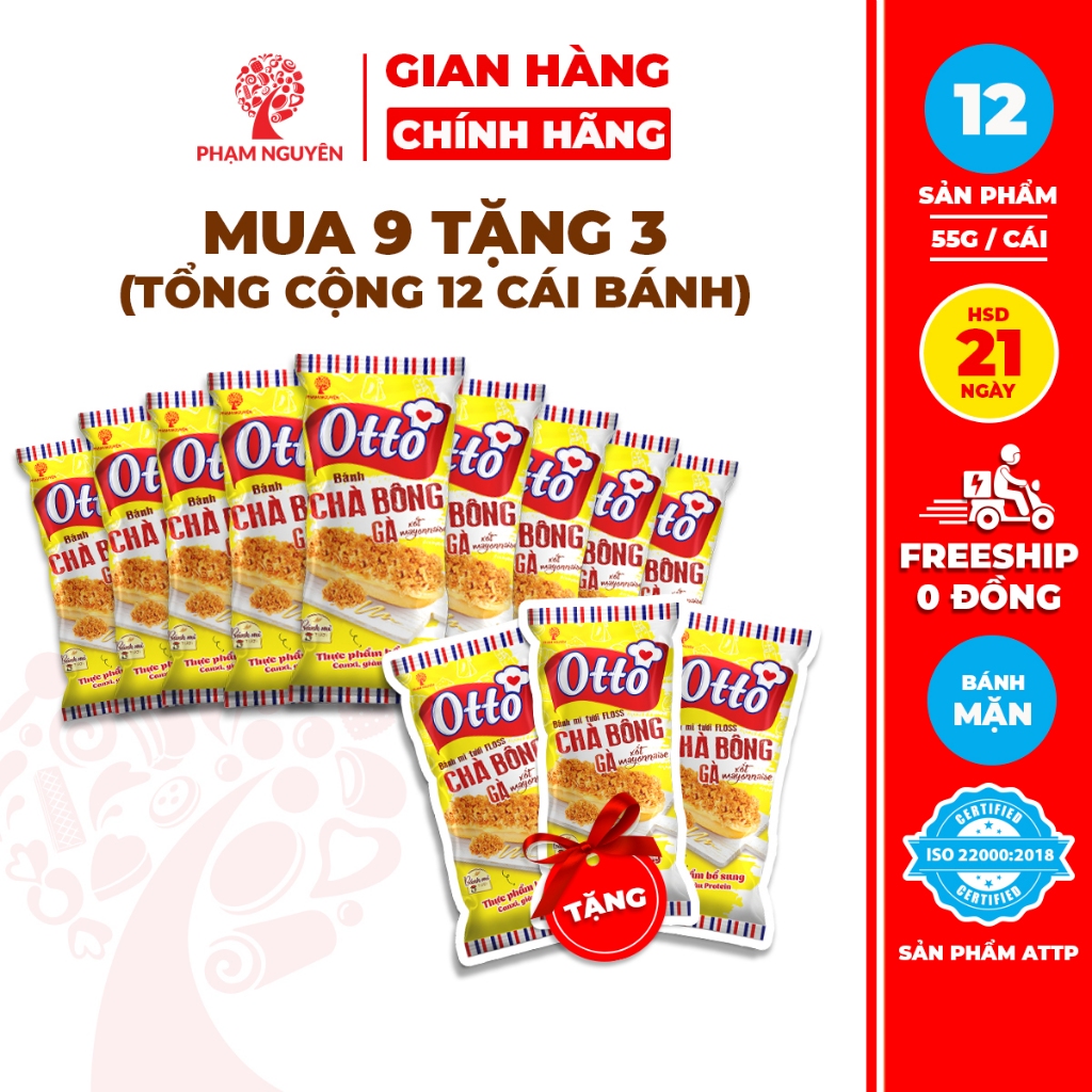 [MUA 9 TẶNG 3] Tổng cộng 12 Gói Bánh Mì Phủ Chà Bông Gà Xốt Mayonnaise – Otto Phạm Nguyên Floss Boss 55g