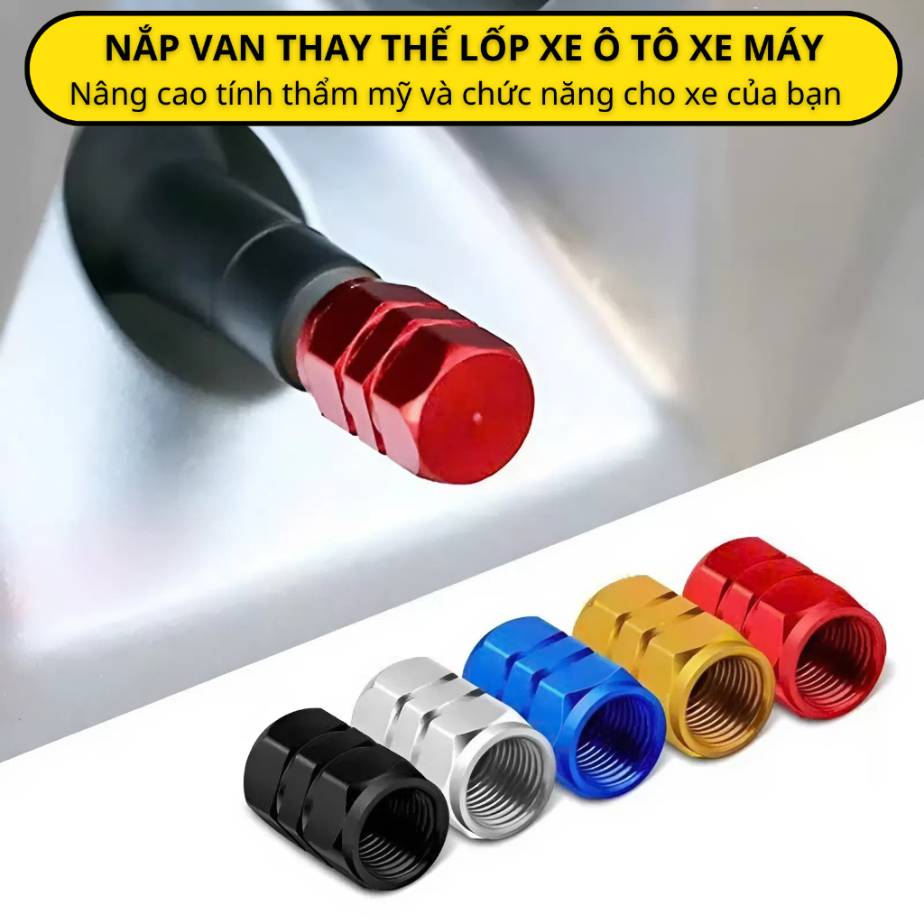 Nắp van lốp ô tô xe hơi xe máy thay thế nắp van lốp ô tô bằng nhựa trên ô tô phụ kiện ô tô xe máy