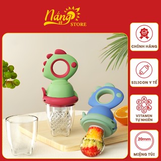 Túi nhai ăn dặm cho bé Nắng Store, túi nhai ăn dặm khủng long chống hóc đựng rau củ quả cho bé