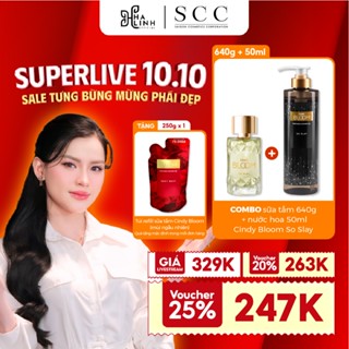   Võ Hà Linh x Cindy Bloom  COMBO 1 Sữa tắm 640g + 1 Nước hoa 50ml So slay Cindy Bloom Tặng Túi ST 250g ngẫu nhiên 