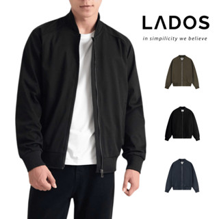 Áo khoác bomber đen kaki LADOS-2054 có túi trong, thấm hút, phong cách Hàn