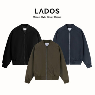  Áo khoác bomber kaki màu đen LADOS-12054 lót dù dày dặn chống nắng chống gió phong cách Hàn Quốc 
