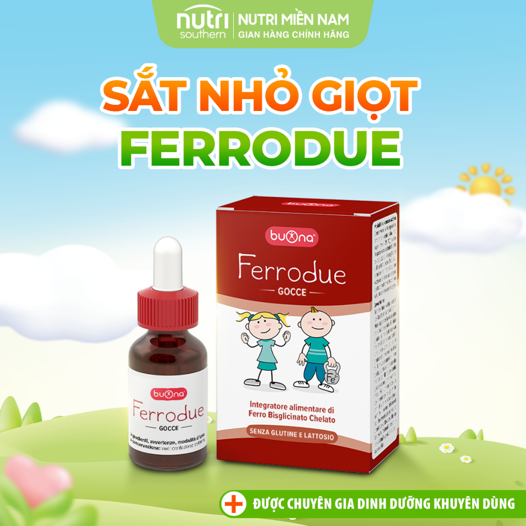 [Chính Hãng] Buona Ferrodue - Sắt hữu cơ dạng nhỏ giọt Ferrodue, bổ sung sắt cho trẻ