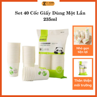  Set 50 Cốc Giấy 235ml Dùng Một Lần Tiện Lợi Thân Thiện Môi Trường 