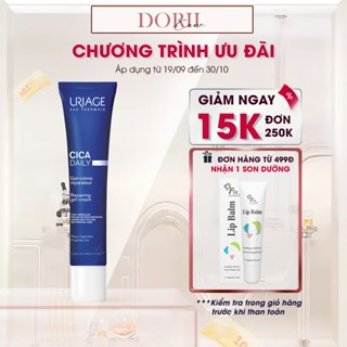[ Mẫu Mới ] Kem làm dịu và phục hồi da tổn thương hằng ngày URIAGE BARIÉDERM-CICA DAILY GEL-CREAM 40ml + tặng Khăn ướt