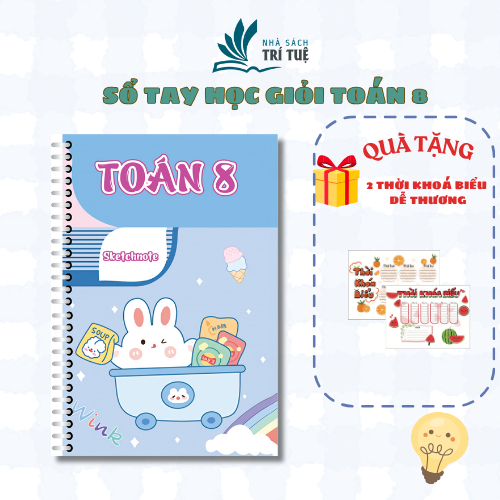 Sketchnote Sổ tay học giỏi Toán 8, sổ tay tổng hợp đầy đủ kiến thức môn Toán 8