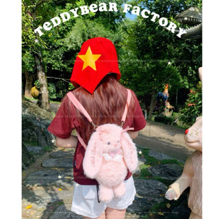 Balo Thỏ Thêu Tên Theo Yêu Cầu 2in1  Balo Thú Bông Tai Dài Dễ Thương Quà Tặng Bé Gái ,Bạn Gái