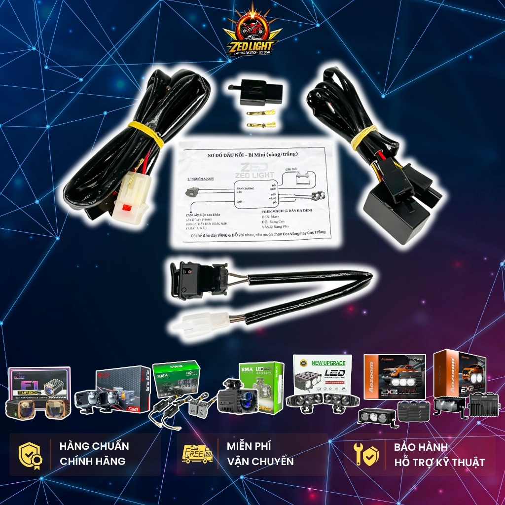 Bộ Mạch Auto Passing V4 Có RơLe, Chịu Tải Cực Tốt Dùng Cho Đèn Trợ Sáng 2 Chế Độ : D1,T2S, CX3, CX80