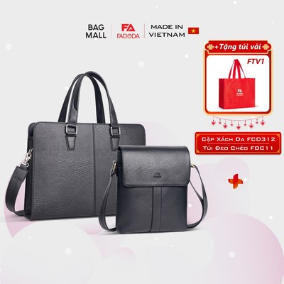Combo cặp da công sở Fadoda FCD312 và Túi đeo chéo đựng iPad Fadoda FDC11
