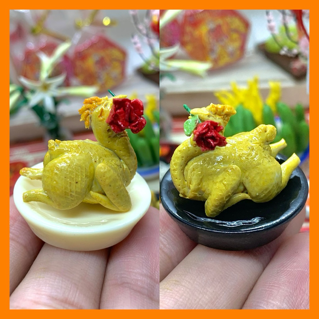Mô Hình Gà Luộc Cúng Tết Cổ Truyền 🌼 | Đĩa Gà Luộc Mini Trang Trí Cho Nhà Búp Bê Và Tiểu Cảnh