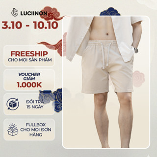 Quần Short nam vải Kaki nhung cao cấp, trẻ trung, lịch lãm, chuẩn form trên gối  - LUCIINON QSKKLC