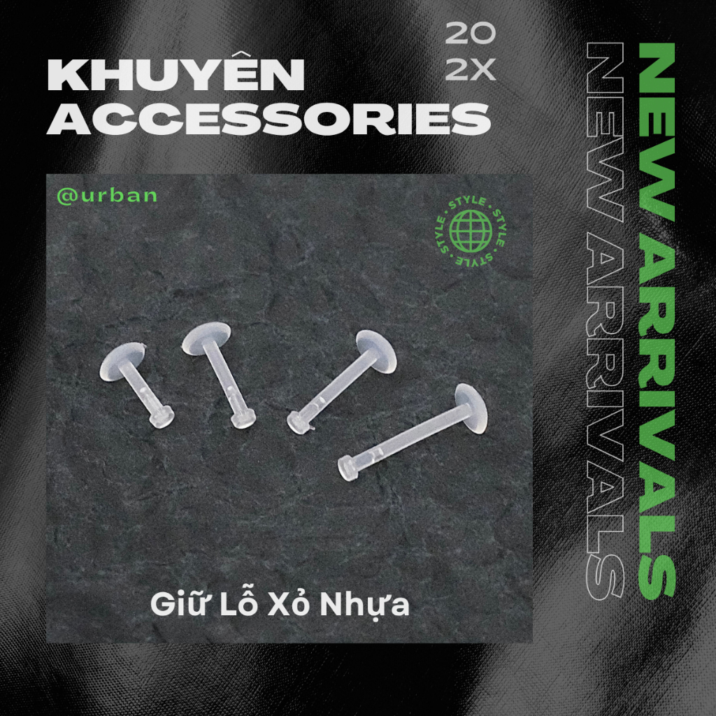 [1 Chiếc] Khuyên tai, chất liệu thép Nhựa Đục Flatback Giữ Lỗ Cho Lỗ Xỏ urban [XỎ]