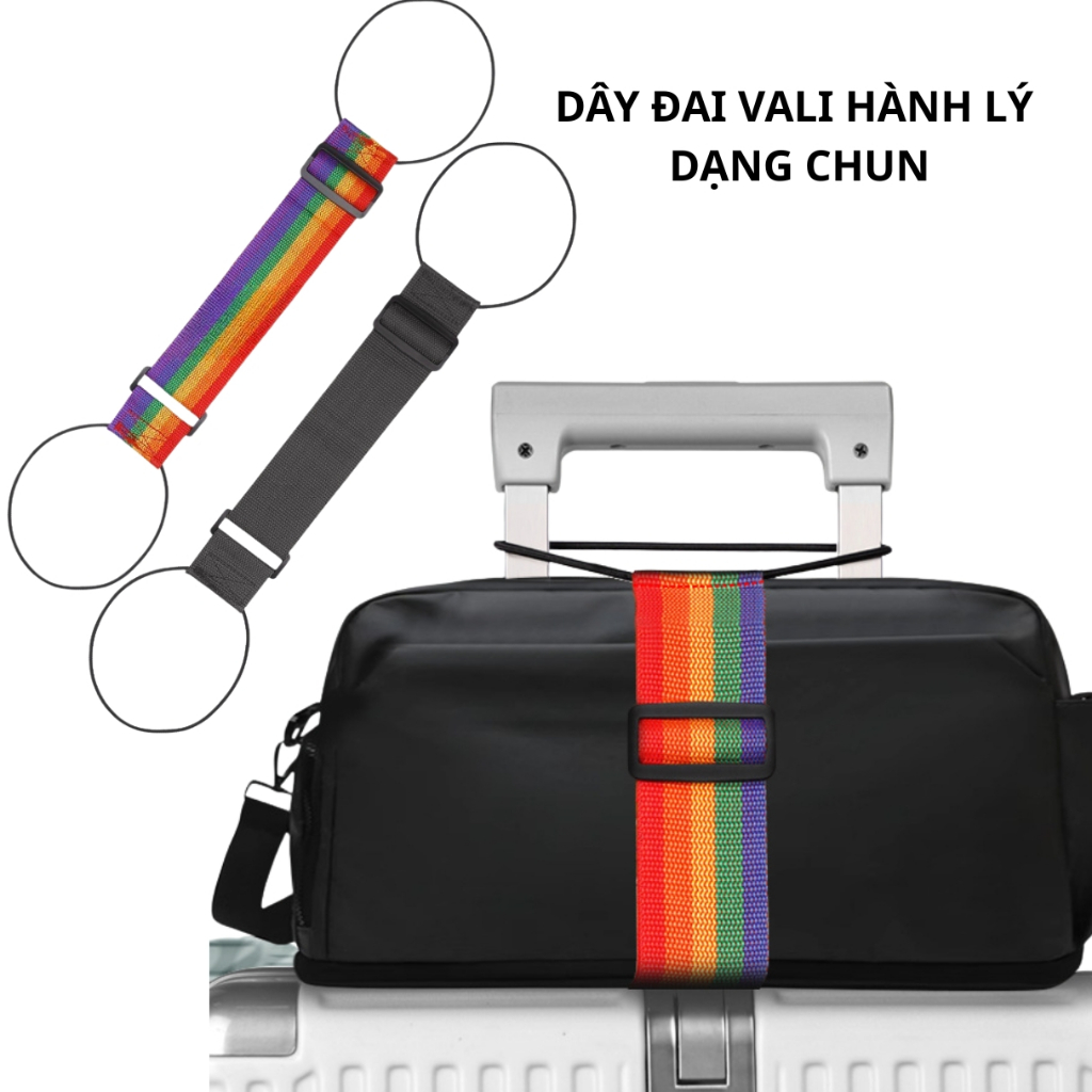 Dây đai cố định hành lý, dây đai chun cố định túi vào vali du lịch