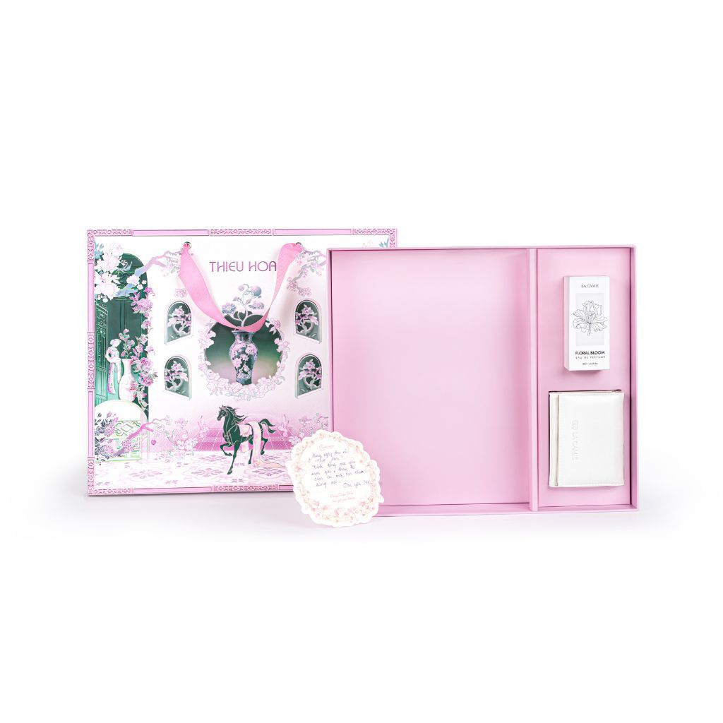 Set quà tặng mẹ trao gửi yêu thương thương hiệu Thiều Hoa Combo Hộp quà 20/10 + Ví A0509 + Nước Hoa