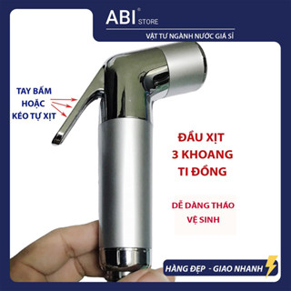 ĐẦU VÒI XỊT NHÀ VỆ SINH TOILET 3 KHOANG TI ĐỒNG BỀN ĐẸP GIÁ RẺ