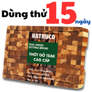 Thớt kháng khuẩn tự nhiên dày không sơn, thớt gỗ chống mốc chính hãng an toàn Nathuco dụng cụ nhà bếp