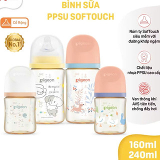   PIGEON CHÍNH HÃNG  Bình sữa Pigeon PPSU SOFTOUCH thế hệ 3 dung tích 160ml  240ML 