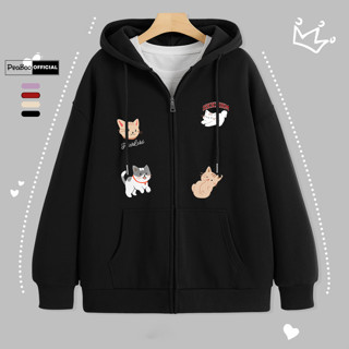  Áo Hoodie Zip Áo Khoác Nam Nữ Unisex By PEABOO Mã HZ Thỏ Bánh Chất Nỉ Bông Form Rộng Mũ 2 Lớp 