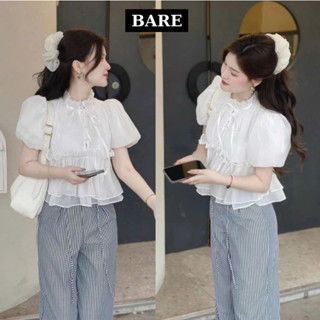 Áo Babydoll Croptop Voan Tơ Tay Bồng Nữ Tinh Tế, Áo Kiểu Nữ Sang Trọng Mềm Mịn Mát_A526