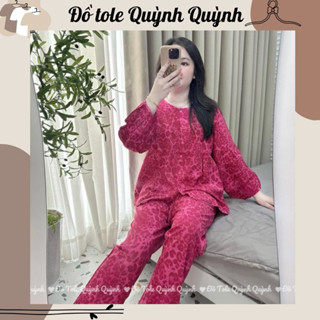 Bộ tole nữ babydoll cổ tròn tay dài quần dài F21 hàng tole 2 da loại 1 Quỳnh Quỳnh shop đồ nữ pyjama tole lanh