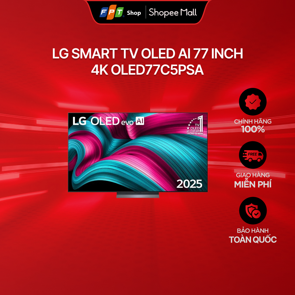 [Tặng kèm tivi LG 43"] LG Smart TV OLED AI 77 inch 4K OLED77C5PSA