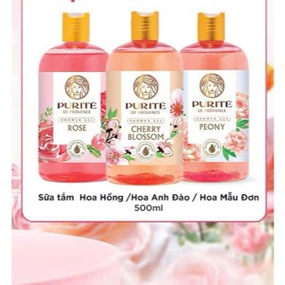 Sữa Tắm Purite Hoa Anh Đào - Mẫu Đơn - Hoa Hồng 500ml