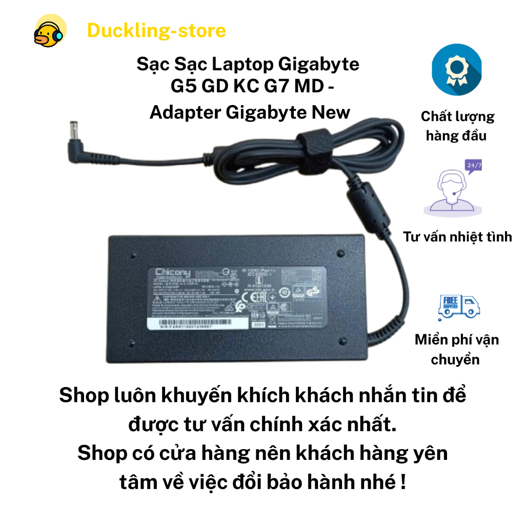 Sạc Laptop Gigabyte G5 GD KC G7 MD - Adapter Gigabyte New 100%